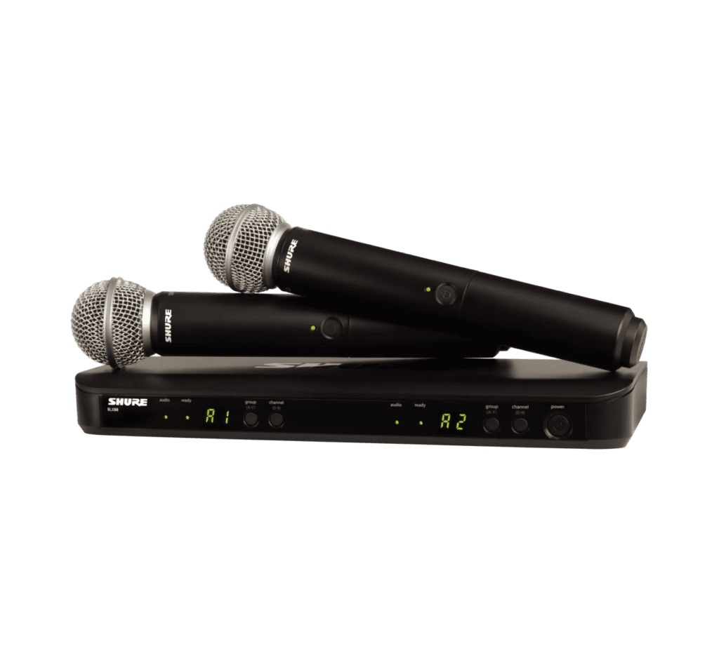 זוג מיקרופונים אלחוטיים SHURE BLX288E/SM58